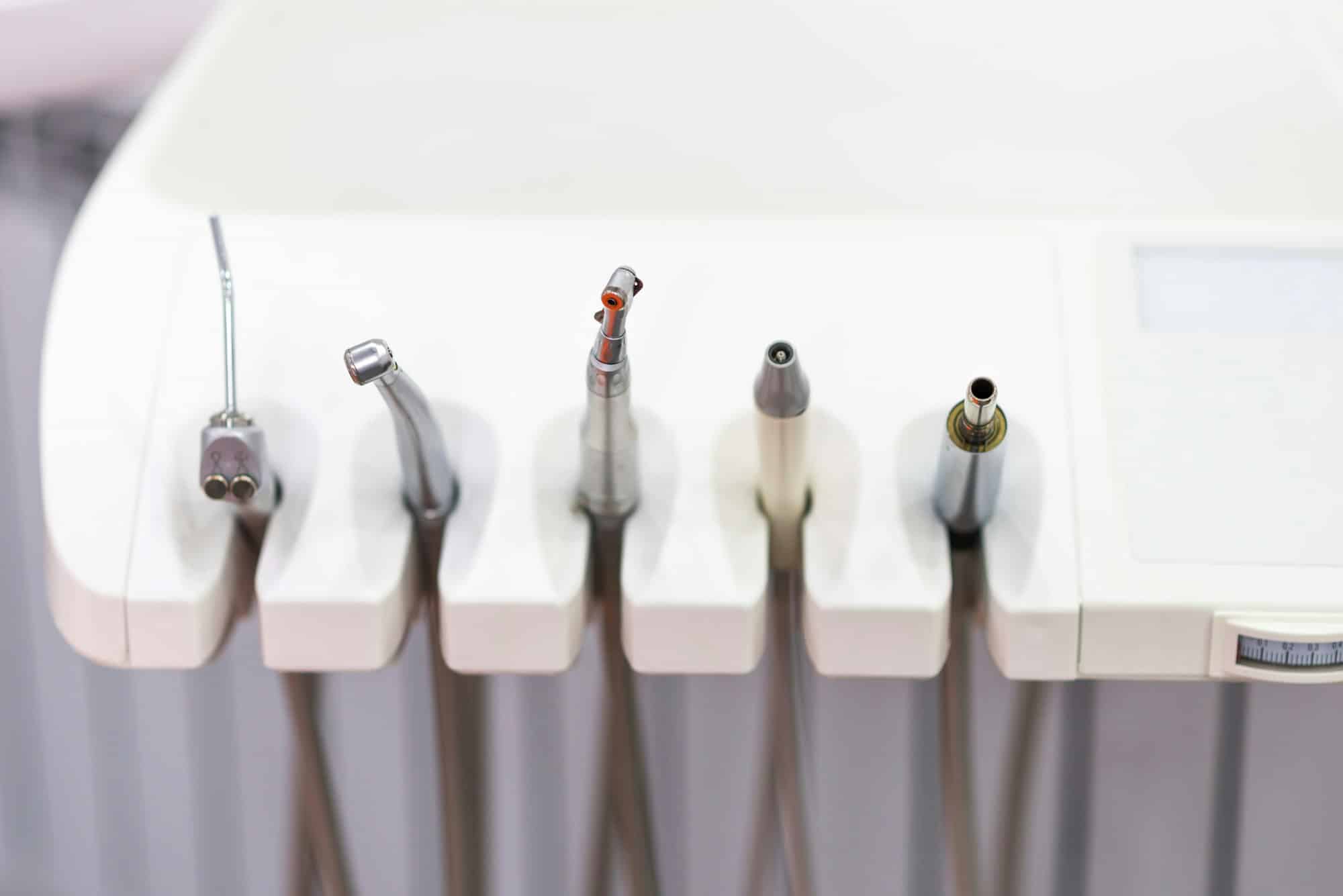 Close up shot to some dentistry tools